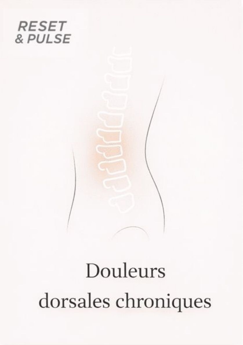 Illustration minimaliste des douleurs dorsales chroniques chez les cadres en environnement professionnel