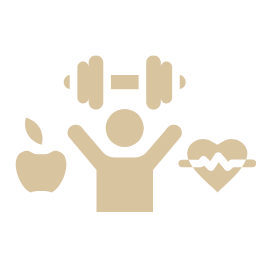 Illustration des habitudes de vie combinant activité physique, alimentation et régulation cardio
