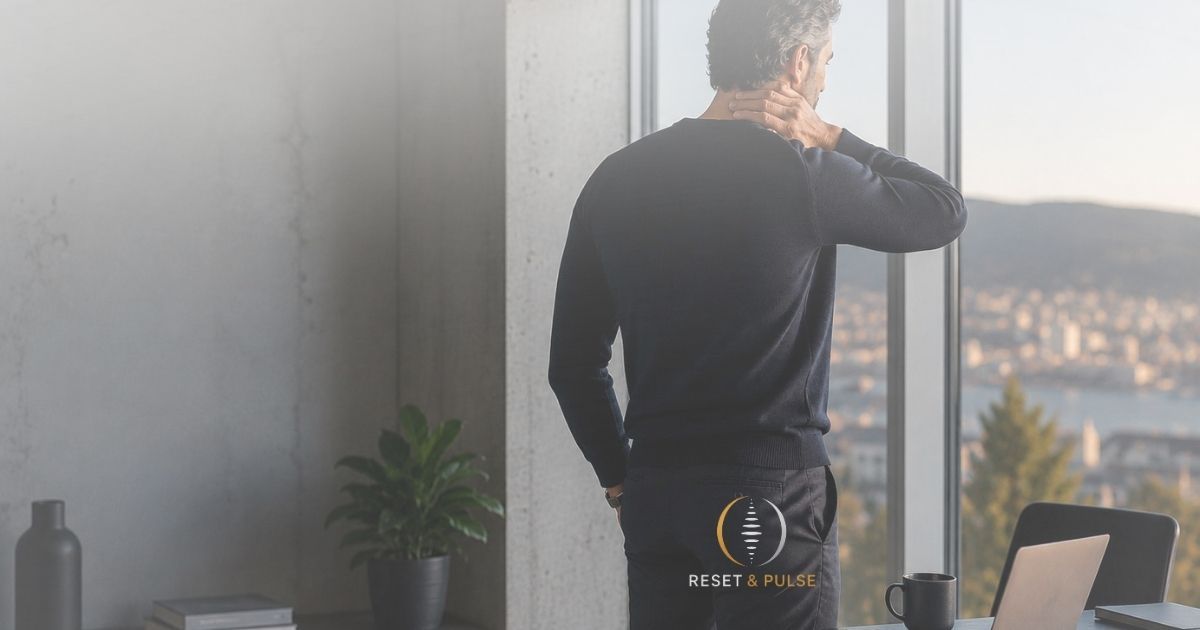 Dirigeant souffrant de douleurs et tensions au dos au bureau