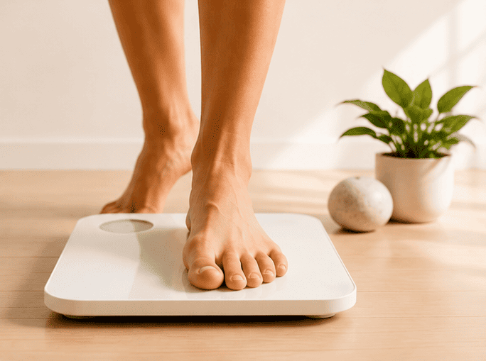 Personne retrouvant un poids équilibré grâce à une remise en forme globale