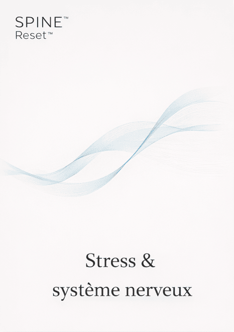 Illustration minimaliste SPINE Reset évoquant le stress et le système nerveux chez les cadres